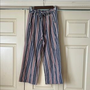 Knox Rose Striped Ankle Pants - Blue, Red, White